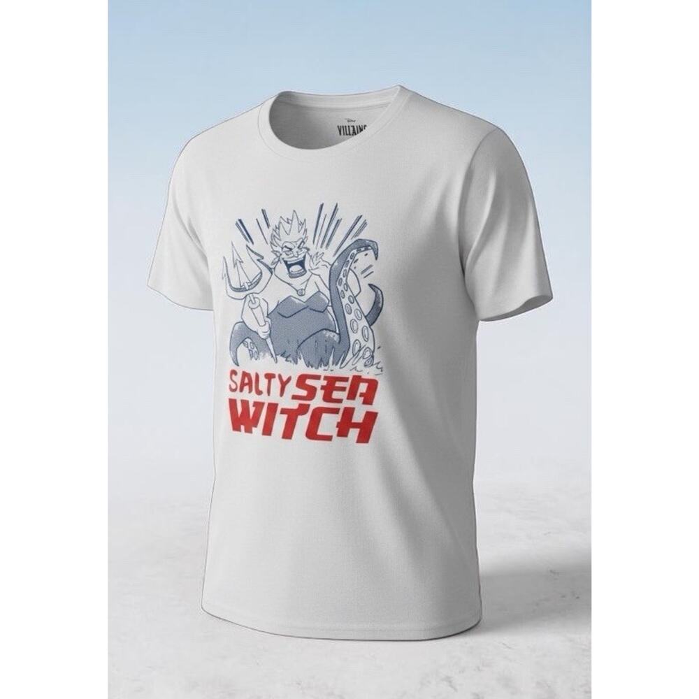 Disney Little Mermaid Ursula Salty Sea Witch Graphic Tee Shirt White Plus 2X NWT